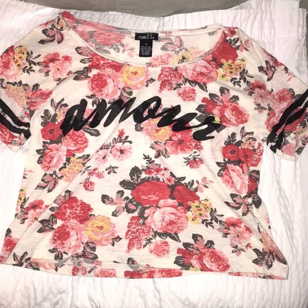 Pattern cropped tee
